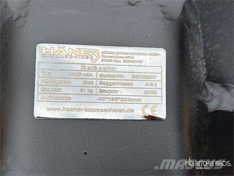 Haener HRZP40A Dent De Deroctage (Non Utilise) Exc Scarificateur