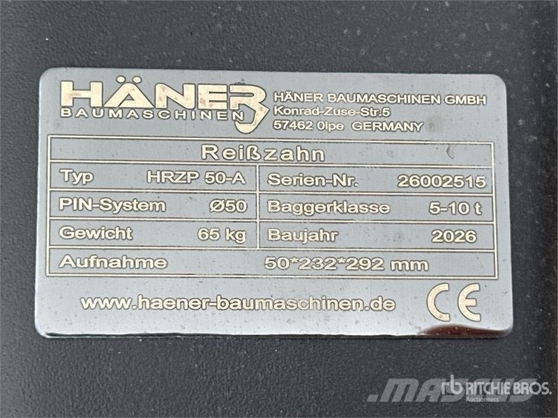 Haener HRZP50A Dent De Deroctage (Non Utilise) Exc Scarificateur