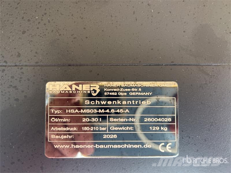  Haener HSA-MS03-M-4.6-45-A swing drive (Unused) Other components