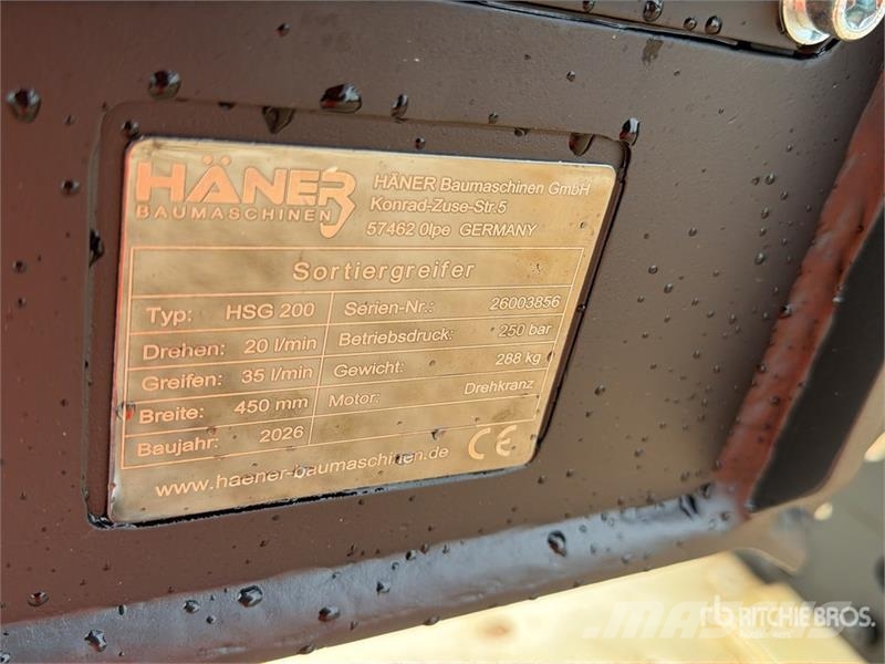  Haener HSG200 Rotating Sorting Excavator Grapple ( خطاطيف