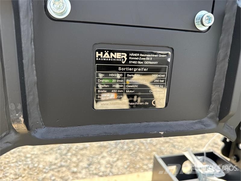 Haener HSG200 Sorting Excavator Grapple (Unused) Αρπάγες