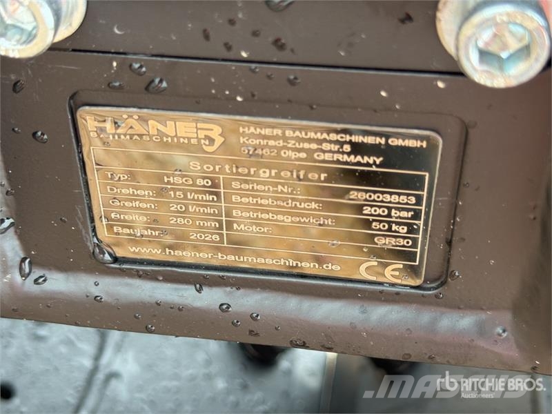  Haener HSG80 Sorting Excavator Grapple (Unused) Garras