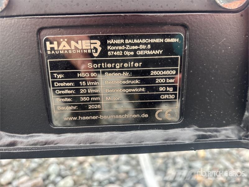  Haener HSG90 Rotating Excavator Grapple (Unused) Pašgrābji