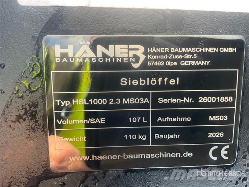  Haener HSL1000 2.3 MS03A Excavator Screening Bucke دلاء فحص