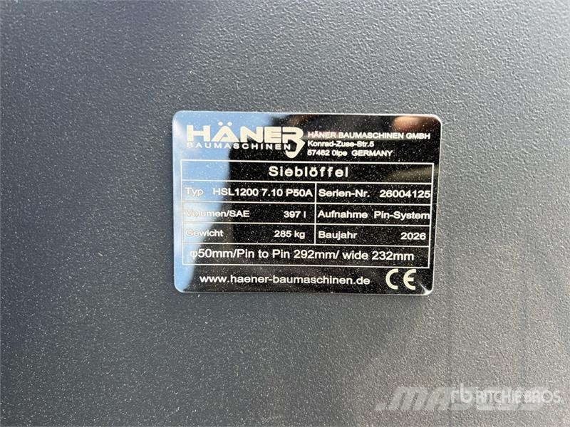 Haener HSL1200 7.10 P50A Sorting Excavator Bucket Žlice
