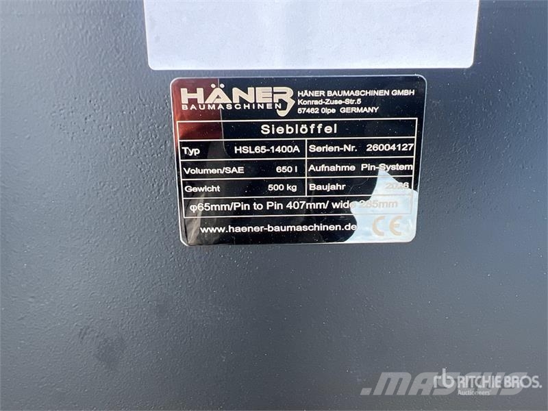  Haener HSL65-1400A Sorting Excavator Bucket (Unuse Žlice