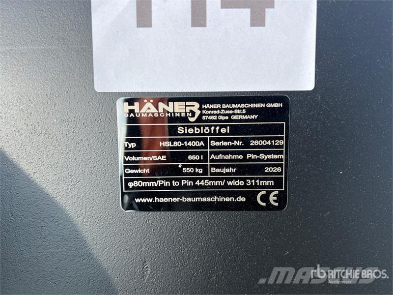  Haener HSL80-1400A Sorting Excavator Bucket (Unuse Žlice