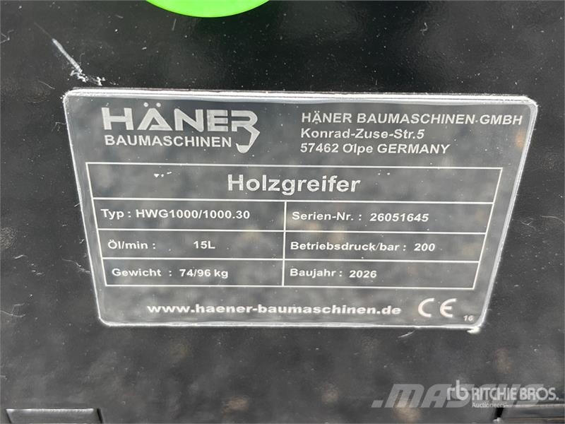 Haener HWG1000.30 Log Grapple (Unused) Garras