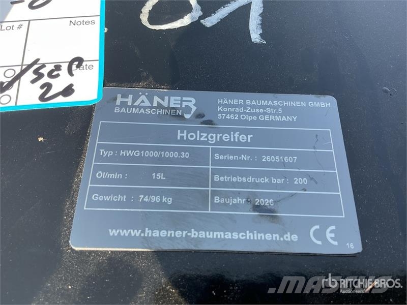 Haener HWG1000.30 Log Grapple (Unused) Grapples