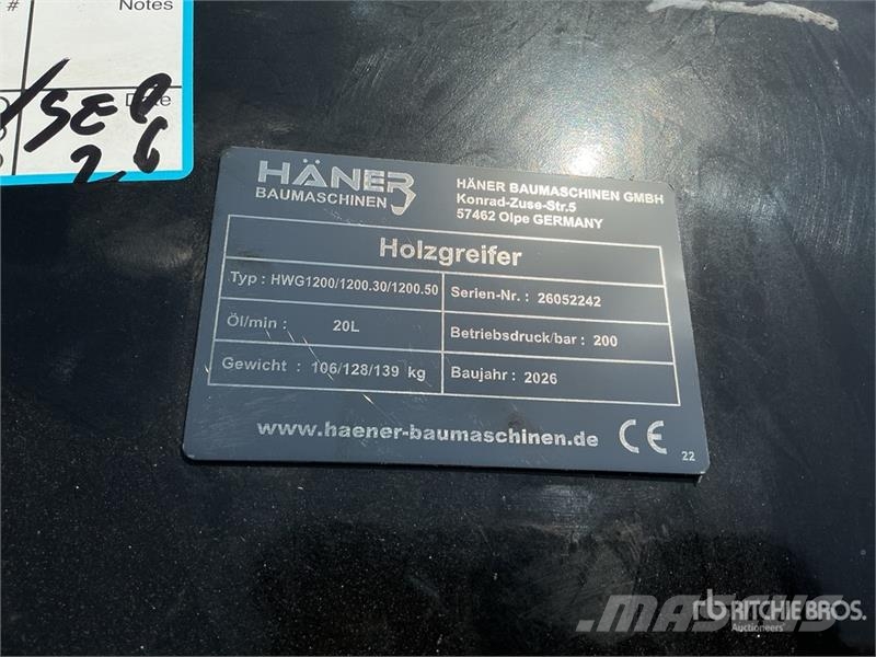 Haener HWG1200.30 Log Grapple (Unused) Grapples