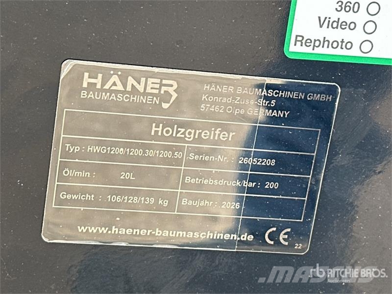  Haener HWG1200 Pince A Bois (Non Utilise) Log Grap 抓斗