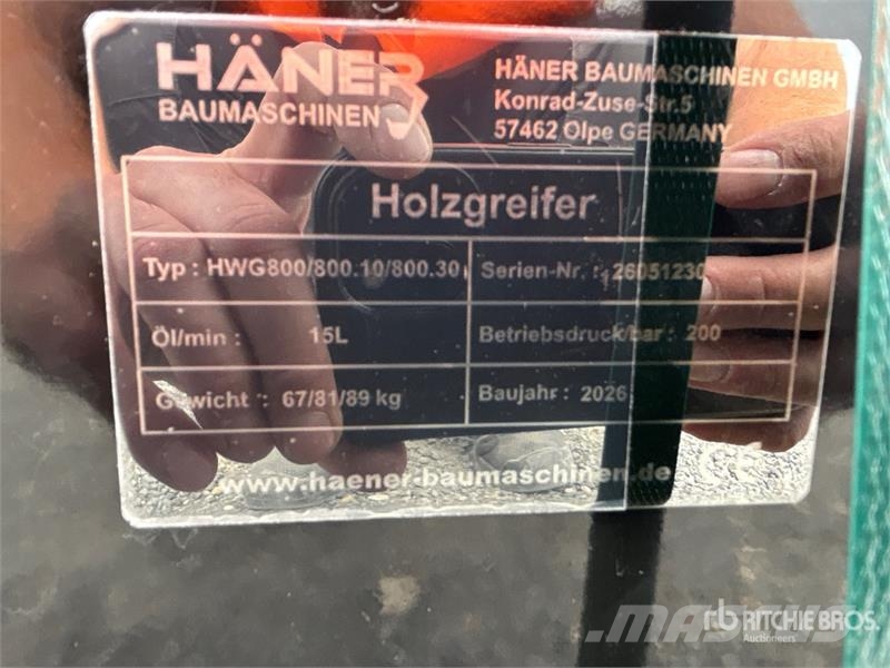 Haener HWG800.30 Log Grapple (Unused) Garras