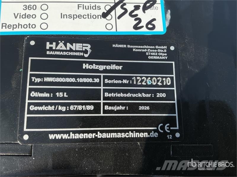Haener HWG800 Log Grapple (Unused) Grapples