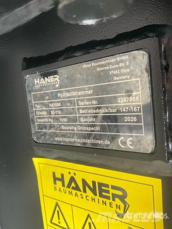 Haener HX1000 Hydraulic Breaker (Unused) Kladiva
