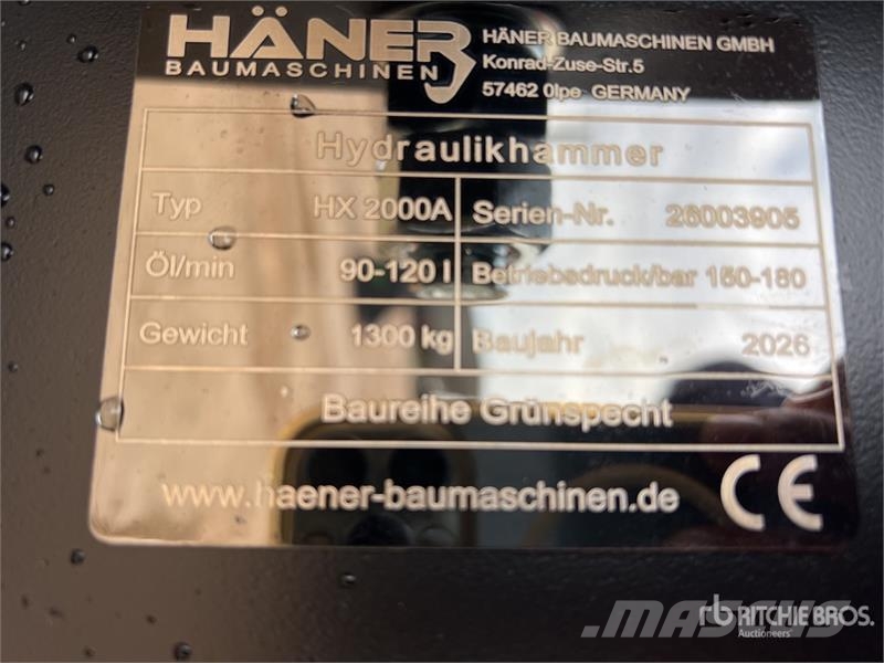  Haener HX2000A Hydraulic Breaker (Unused) مطارق / كسارات