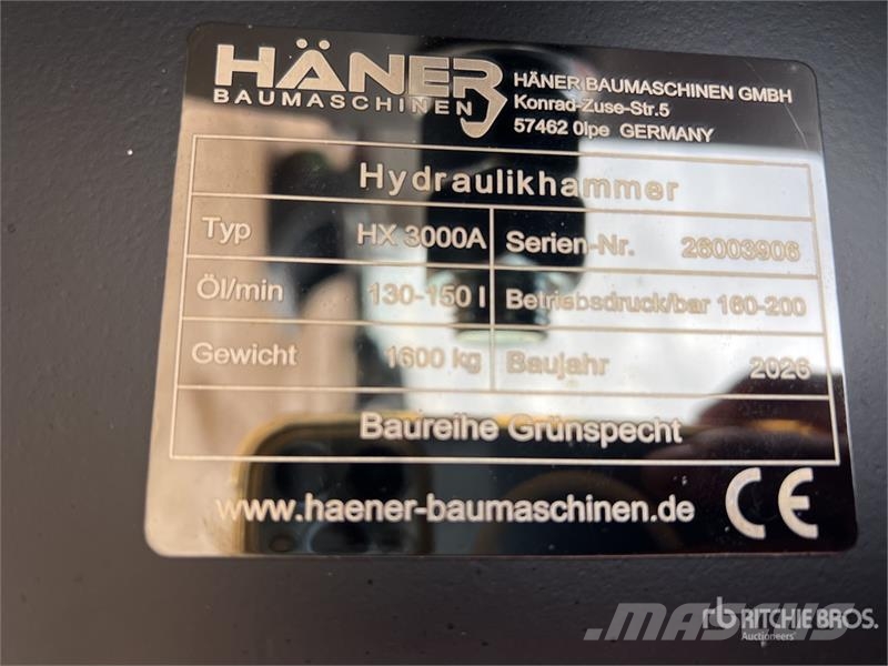  Haener HX3000A Hydraulic Breaker (Unused) مطارق / كسارات