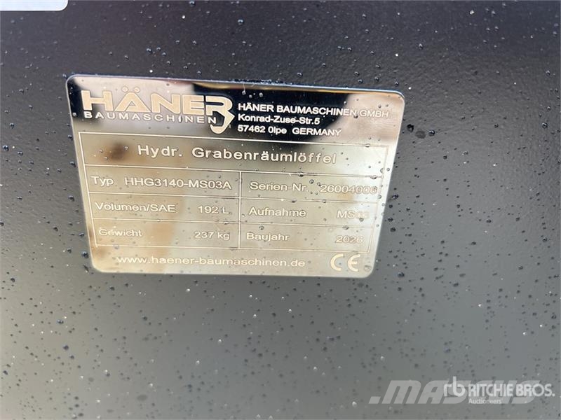  Haener Package of Excavator Bucket (Unused) Benne