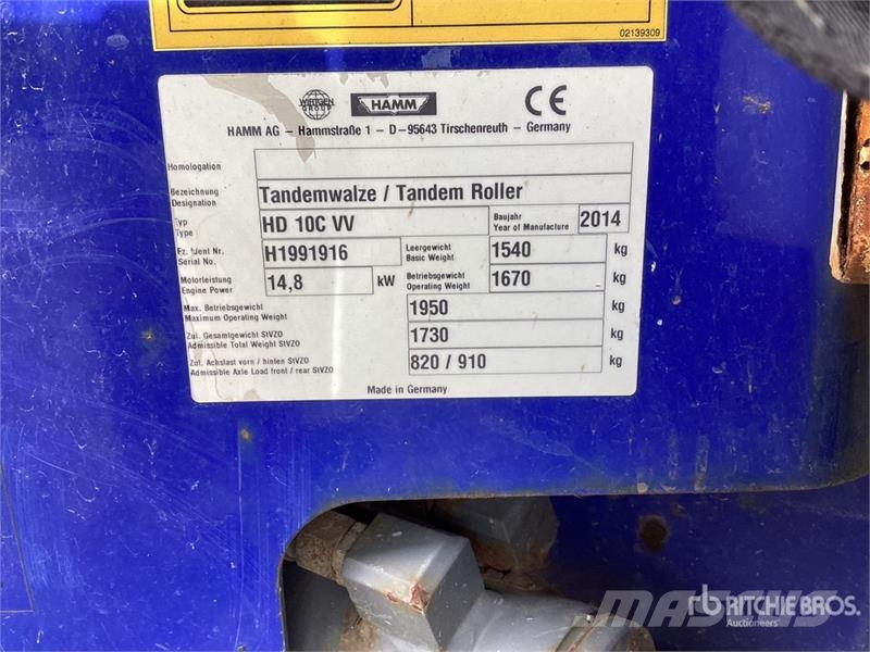 Hamm HD10CVV Double Drum Roller Twin drum rollers