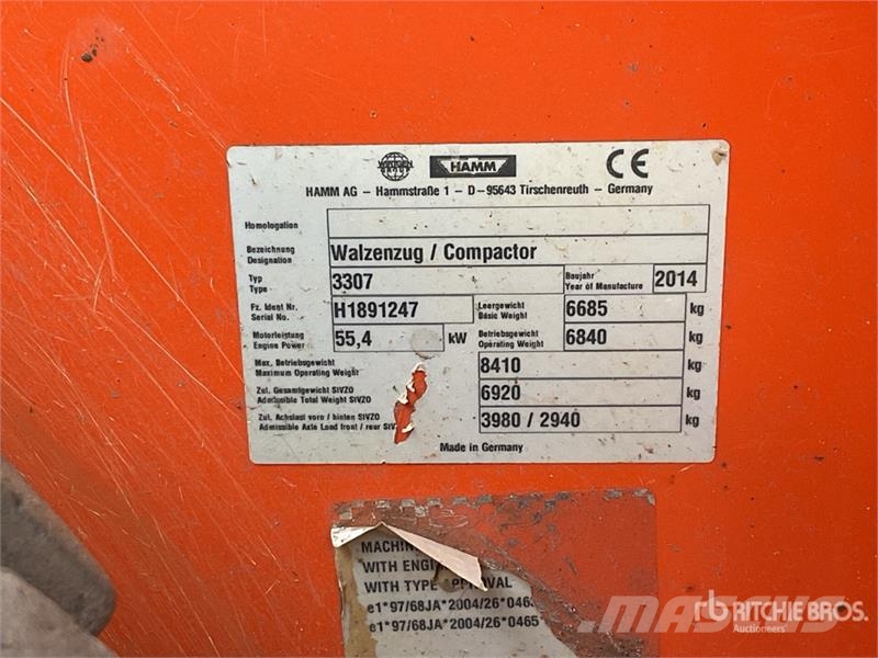 Hamm HD3307S Smooth Drum Compactor Walzenzüge