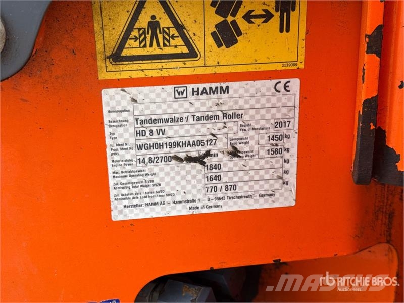Hamm HD8VV Double Drum Roller Tandemwalzen