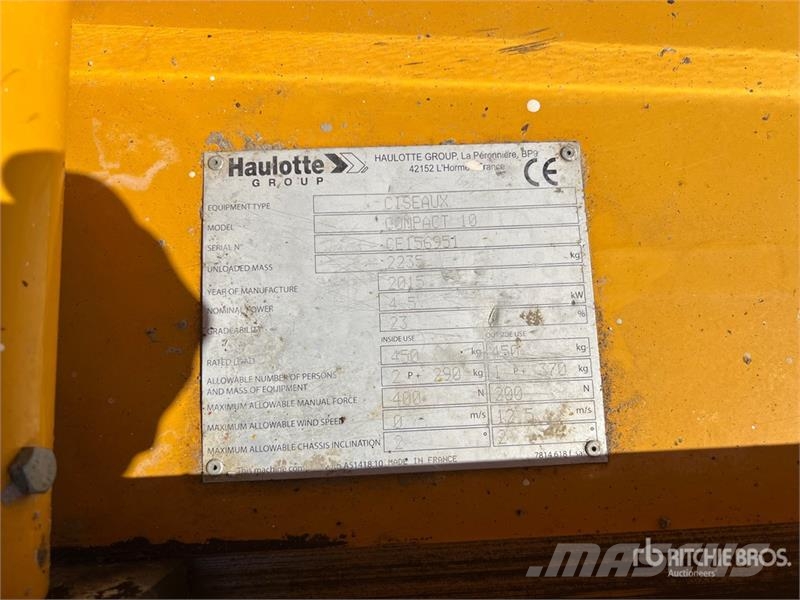 Haulotte Compact 10 Electric Scissor Lift Ανυψωτήρες ψαλιδωτής άρθρωσης
