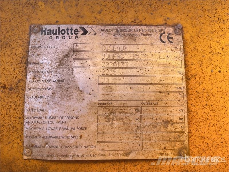 Haulotte COMPACT 10 Electric Scissor Lift Plataformas tijera