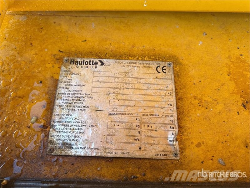 Haulotte Compact 12 Electric Nacelle Ciseau Electrique Scis Nacelle ciseaux