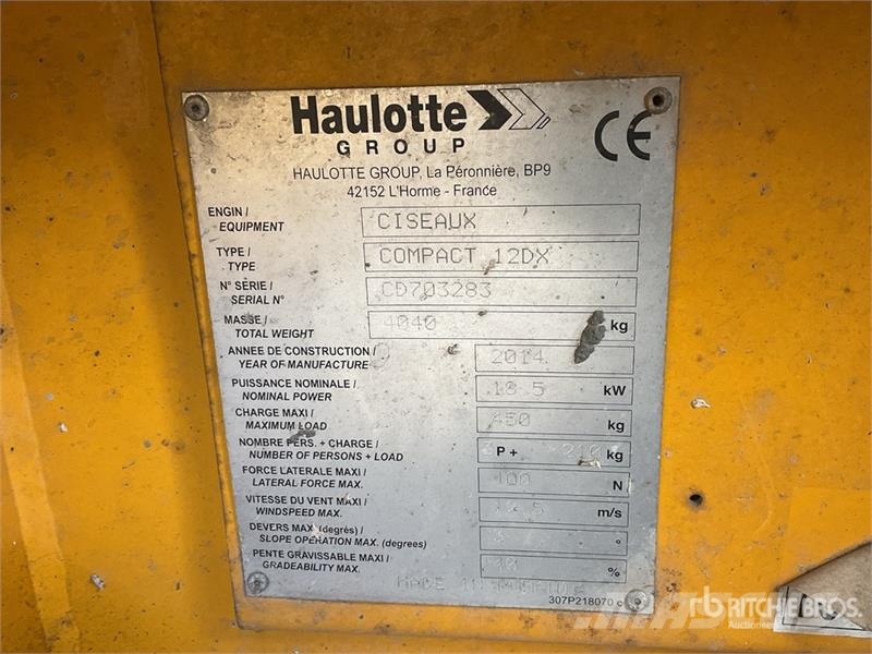 Haulotte Compact 12DX 4x4 Diesel Scissor Lift Schaarhoogwerkers