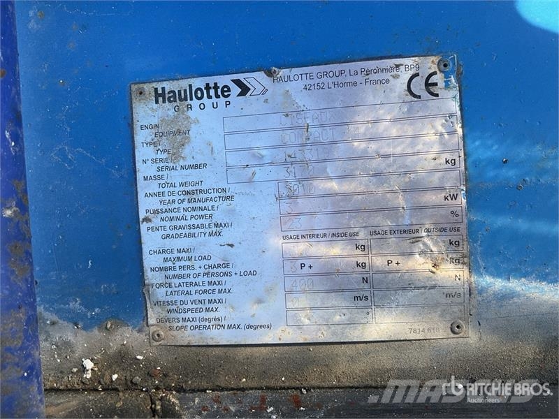 Haulotte Compact 14 Electric Scissor Lift Elevadores de tesoura