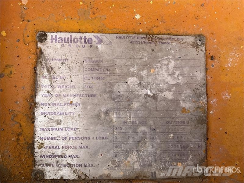Haulotte Compact 14 Electric Scissor Lift Elevadores de tesoura