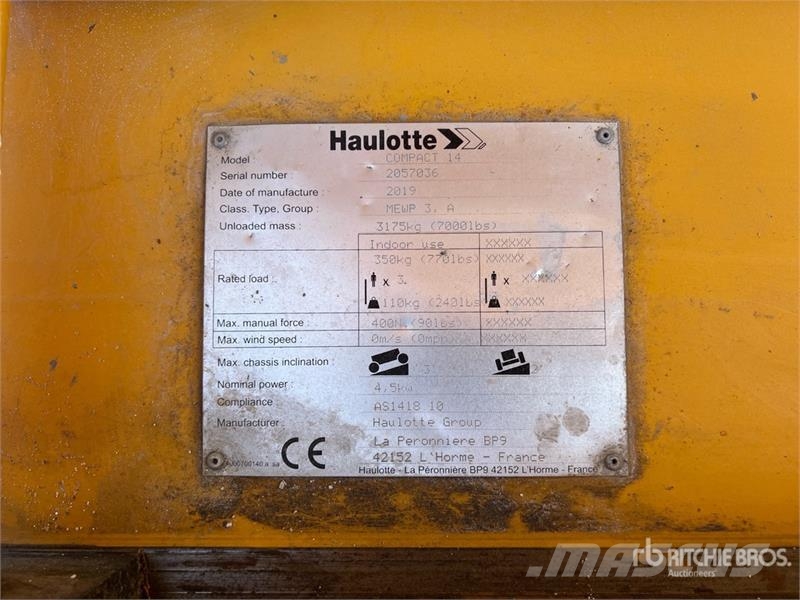 Haulotte Compact 14 Electric Scissor Lift Scheren-Arbeitsbühnen