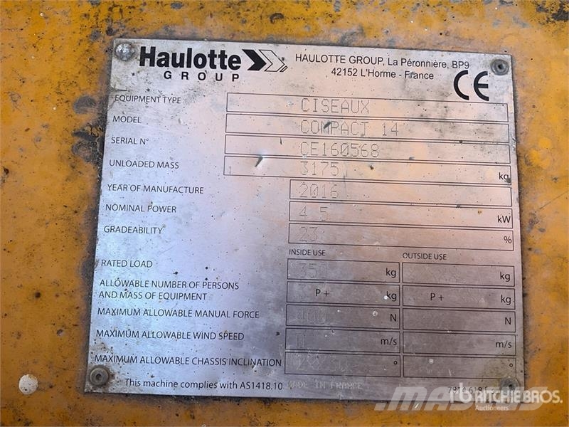 Haulotte Compact 14 Electric Scissor Lift Scissor lifts
