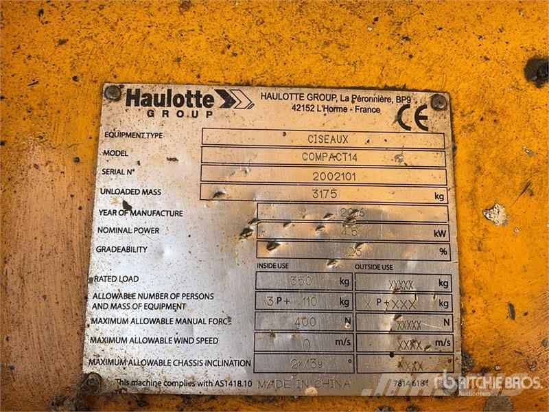 Haulotte COMPACT 14 Electric Scissor Lift Scissor lifts