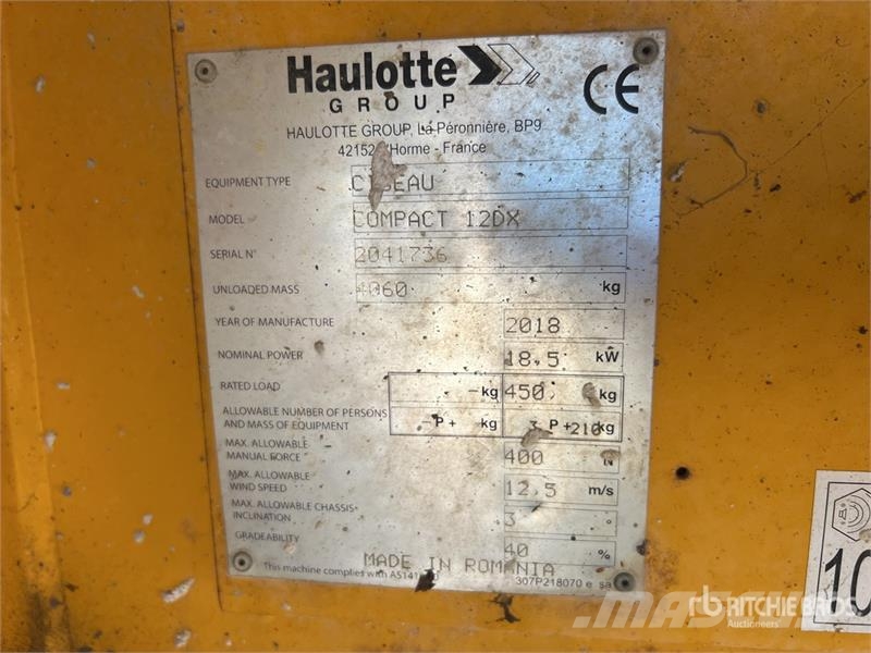 Haulotte Compact12DX 4x4 Diesel Nacelle Ciseau Scissor Lift Ножничные подъемники