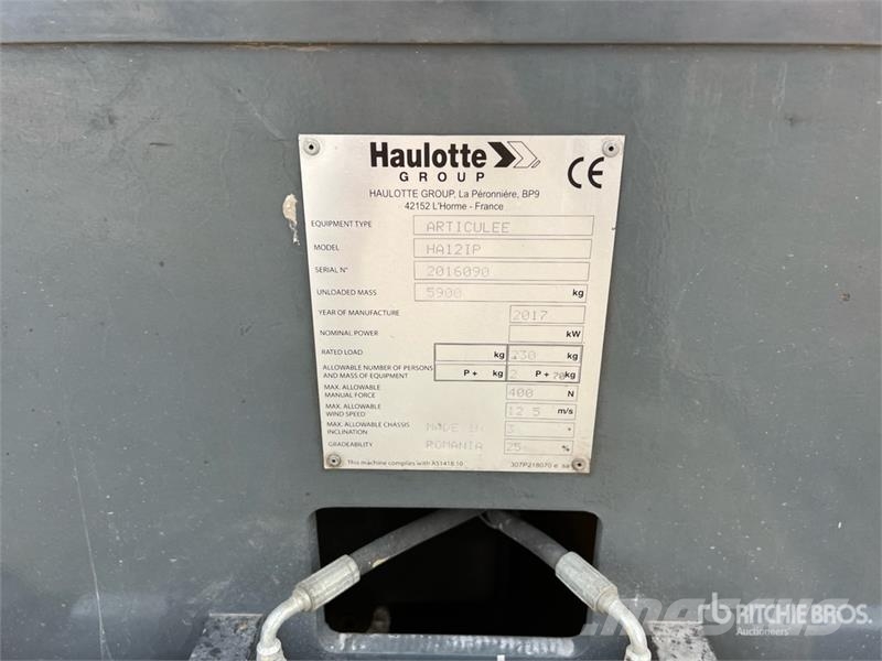 Haulotte HA12IP Electric Articulating Boom Lift Plataformas con brazo de elevación manual