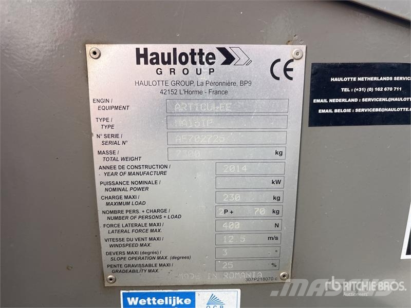 Haulotte HA15IP 2WD Electric Articulating Boom Lift Iseliikuvad poomtõstukid