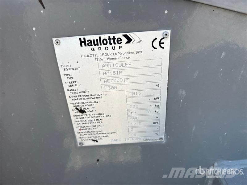 Haulotte HA15IP Electric Articulating Boom Lift Knikarmhoogwerkers