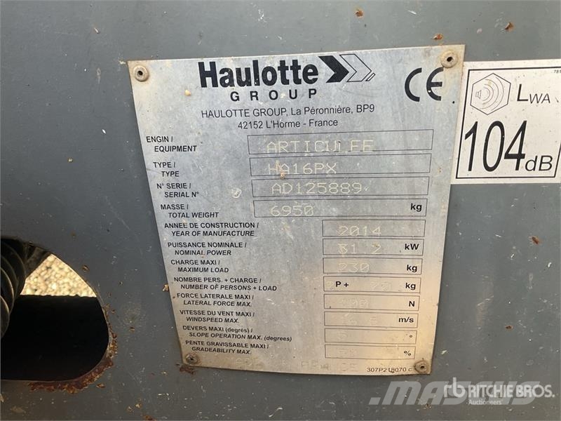 Haulotte HA16PX 4WD Diesel Articulating Boom Lift Zglobne podizne platforme