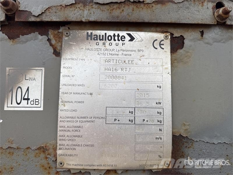 Haulotte HA16RTJ 4WD Diesel Nacelle Articulee Articulating Zglobne podizne platforme