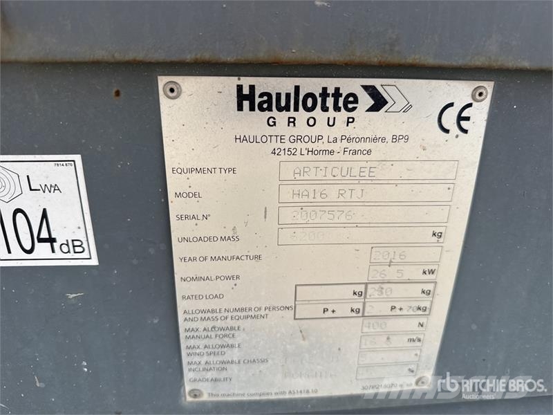Haulotte HA16RTJ Articulating Boom Lift Съчленени стрелови подемници