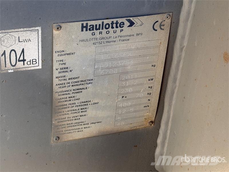 Haulotte HA16SPX 4WD Nacelle Articulee Articulating Boom Li Knikarmhoogwerkers