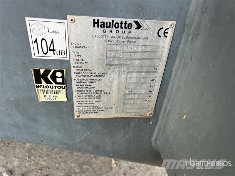 Haulotte HA18SPX Diesel Articulating Boom Lift Zglobne dvižne ploščadi