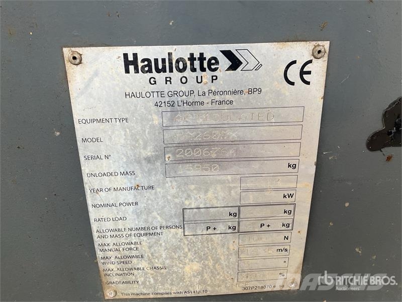 Haulotte HA260PX 4WD Diesel Articulating Boom Lift Gelenkteleskoparbeitsbühnen