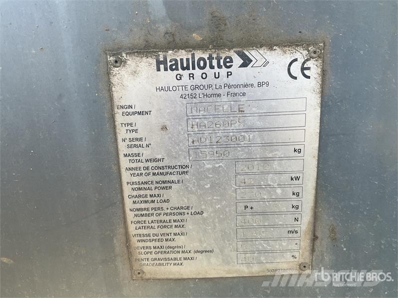 Haulotte HA260PX 4WD Diesel 4X4 Articulating Boom Lift Bomlifte med knækarm