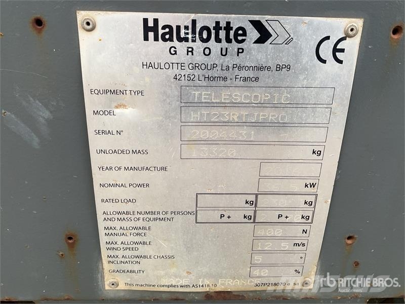 Haulotte HT23RTJ 4WD Diesel Telescopic Boom Lift Plataformas elevatórias telescópicas