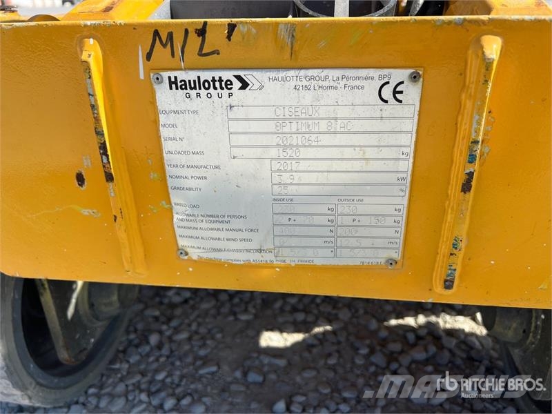 Haulotte Optimum 8 Electric Scissor Lift Plataformas tijera