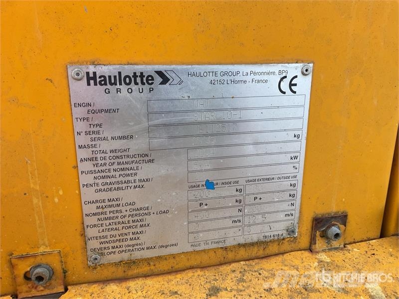 Haulotte Star 10-1 2WD Electric Electric Telescopic Boom Li Teleskoop poomtõstukid