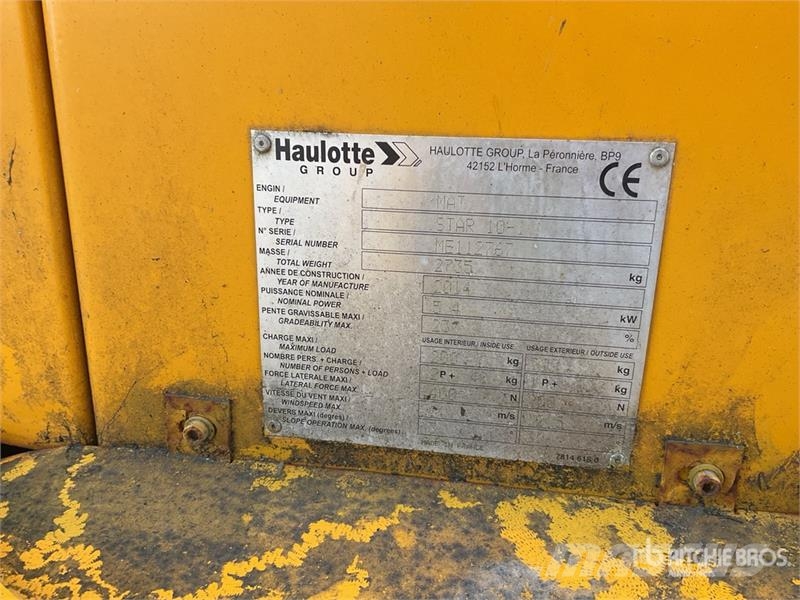 Haulotte Star 10-1 2WD Electric Electric Telescopic Boom Li Teleskoop poomtõstukid