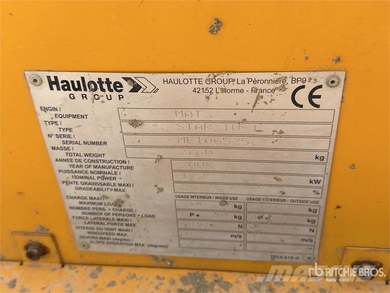 Haulotte Star 10-1 Nacelle A Mat Droit Vertical Mast Lift Ανυψωτήρες με κατακόρυφους πυλώνες