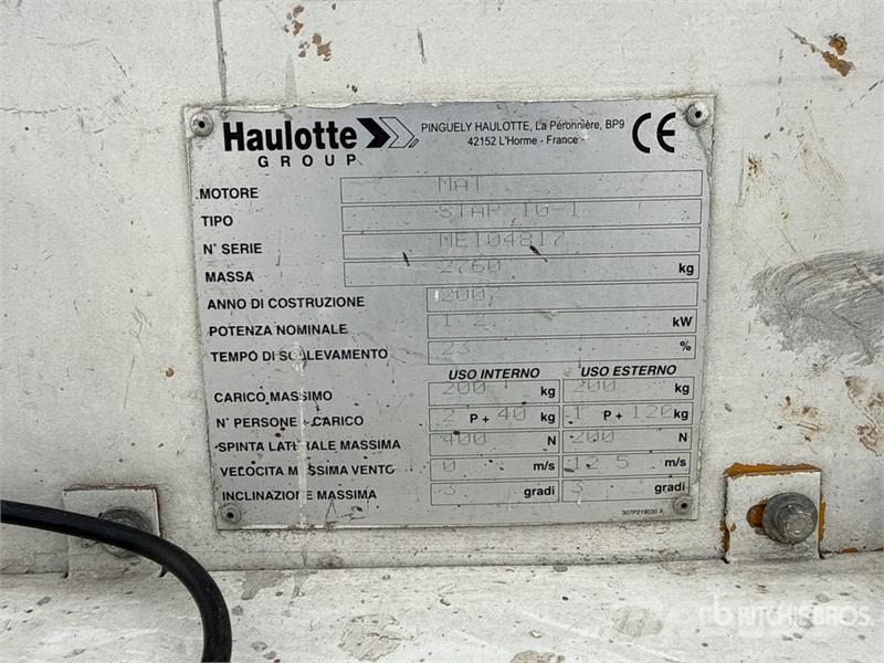 Haulotte STAR 10-1 Vertical Mast Lift Søjlelifte
